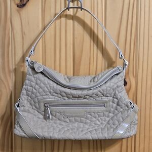 Vera Bradley Emma mini satchel handbag in a taupe/beige quilted leather